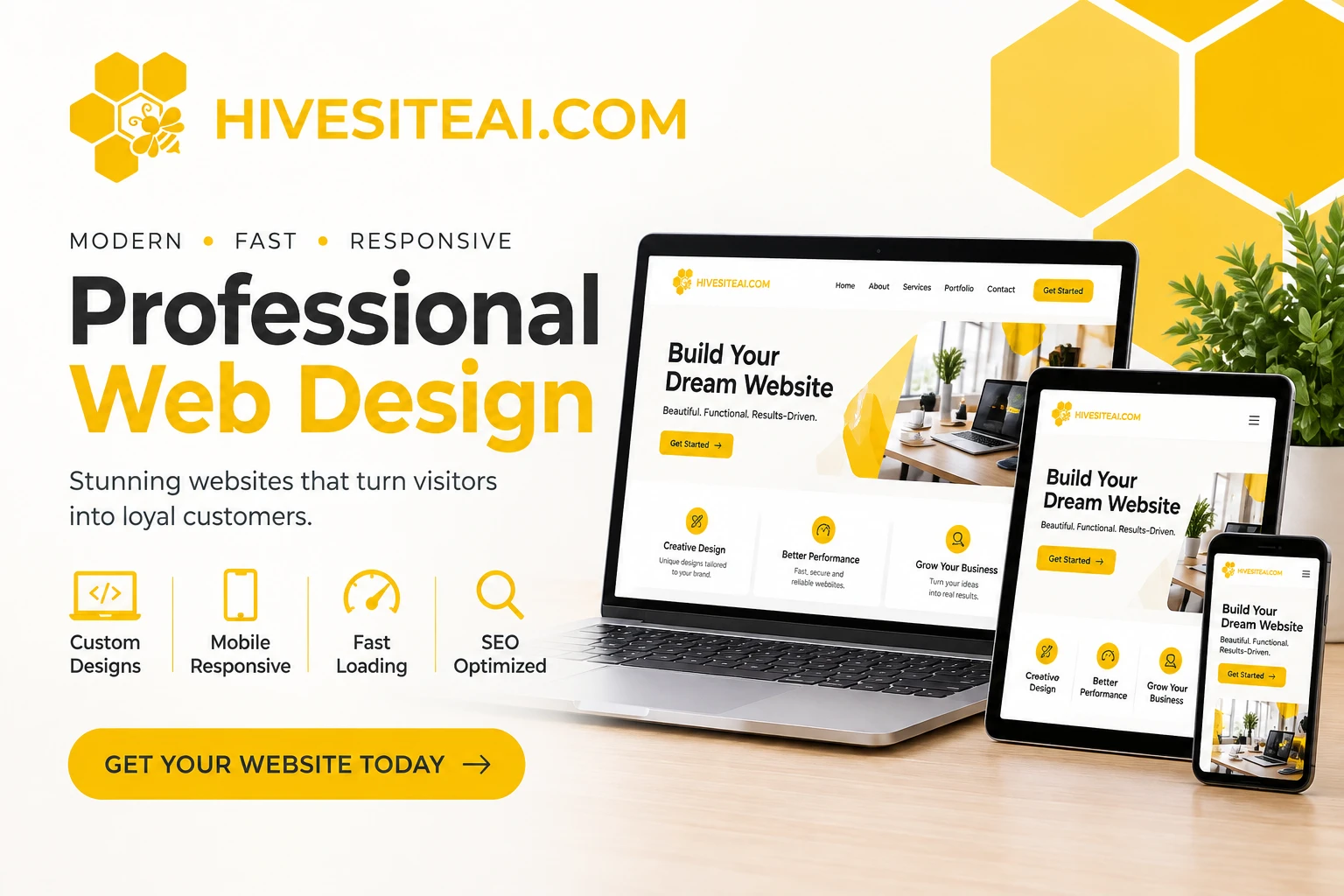 Web Design & Development Services from Hive Site AI